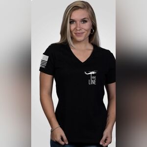 Nine Line Apparel America Womens XL V-Neck Short Sleeve T-shirt American Made